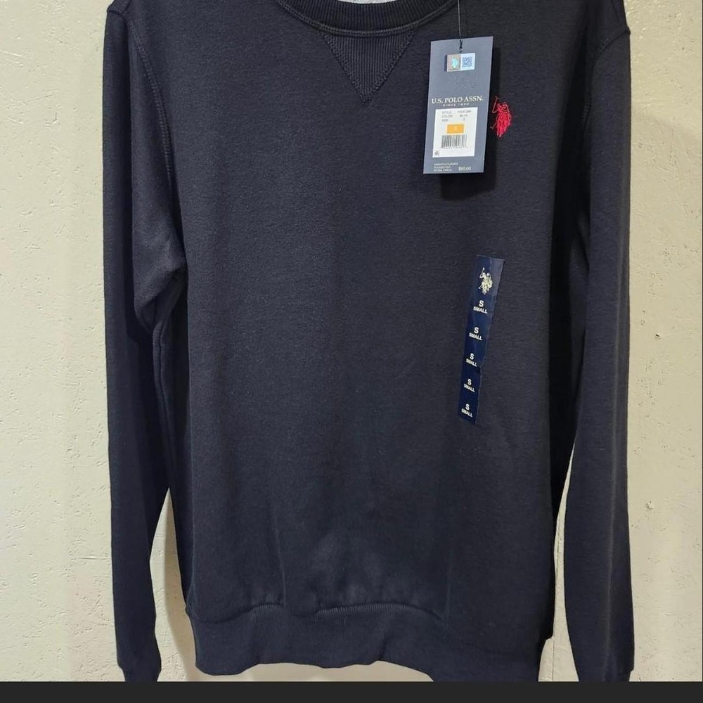 Black U.S POLO ASSn fleece crew neck sweatshirt new small